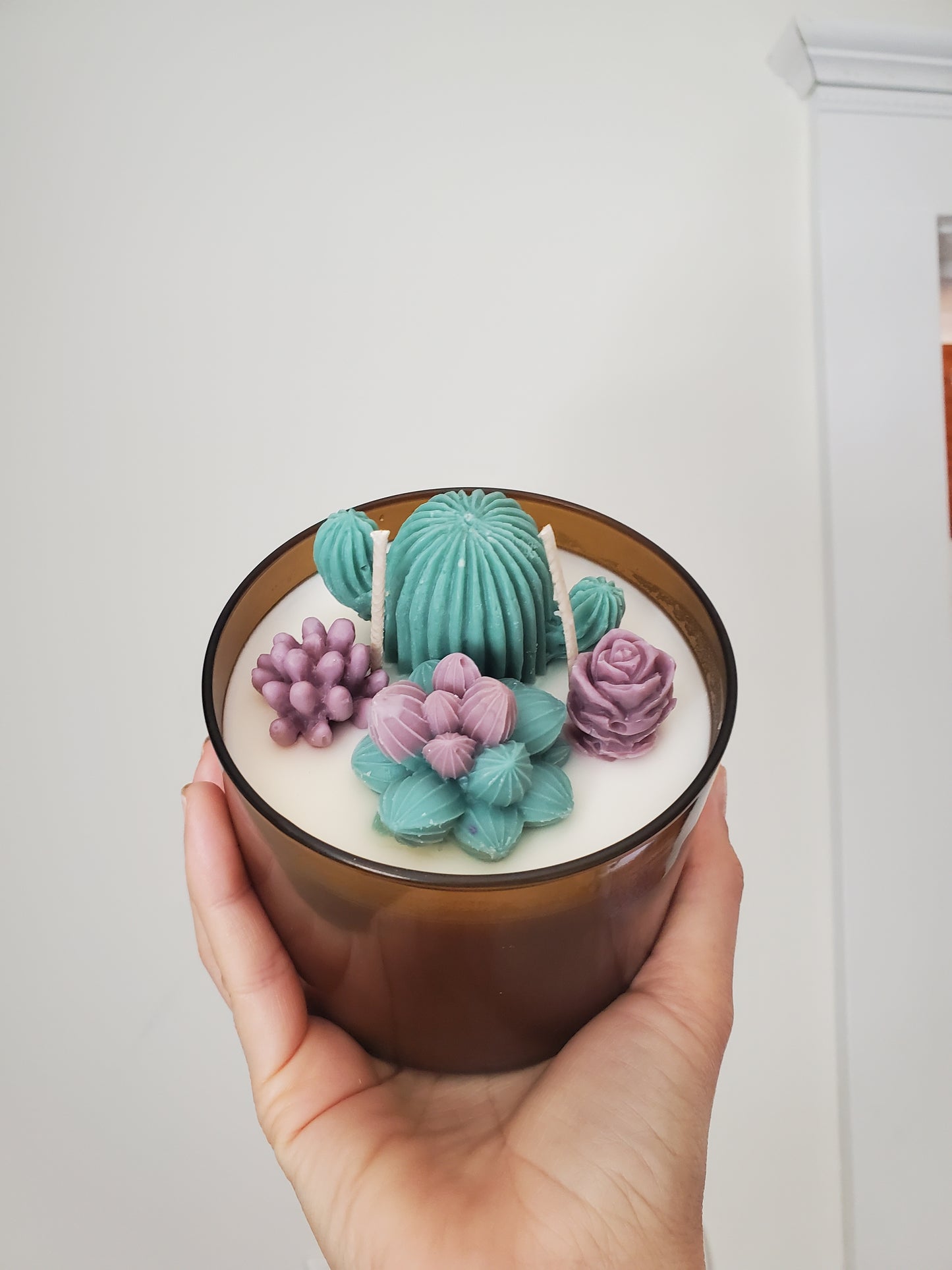 Succulent Topped Candles