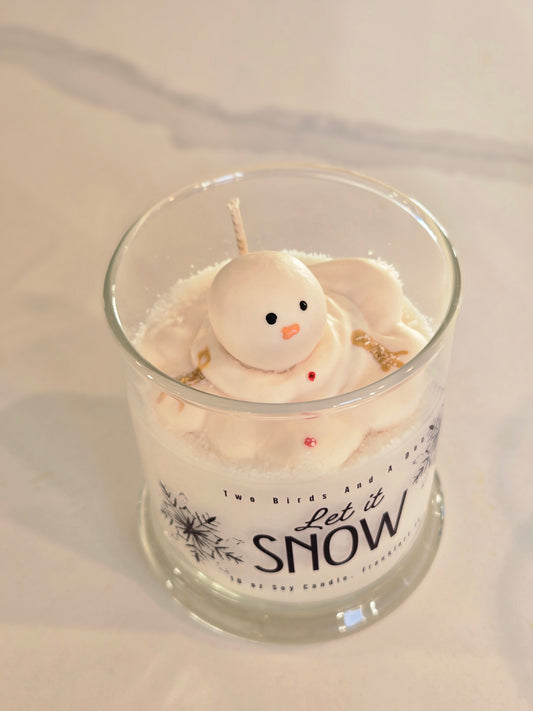 Melted snowman candle